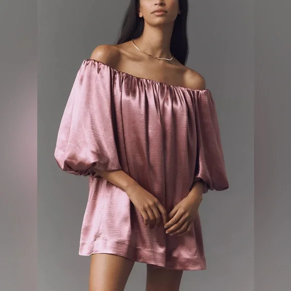 open lace back dress Sadie Puff Sleeve Off Shoulder Mini Dress  Claire & Clara